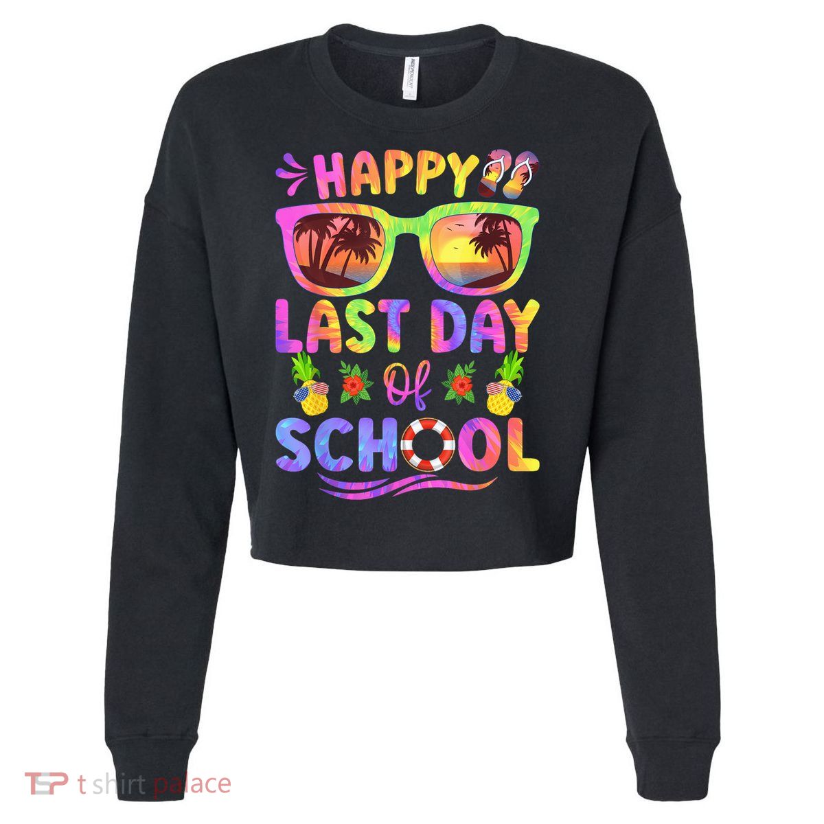 Last Day Of School Schools Out For Summer Teacher  Wo Cropped Pullover Crew