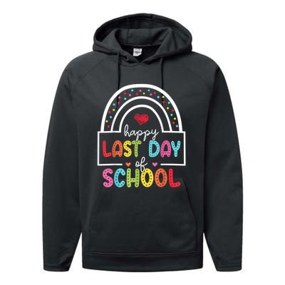 Last Day Of School Teachers Student Graduation Rainbow Performance Fleece Hoodie