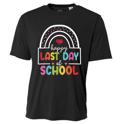 Last Day Of School Teachers Student Graduation Rainbow Cooling Performance Crew T-Shirt