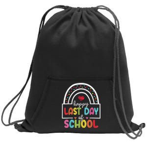 Last Day Of School Teachers Student Graduation Rainbow Sweatshirt Cinch Pack Bag