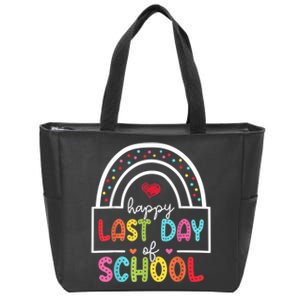 Last Day Of School Teachers Student Graduation Rainbow Zip Tote Bag