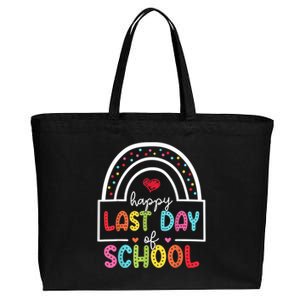 Last Day Of School Teachers Student Graduation Rainbow Cotton Canvas Jumbo Tote