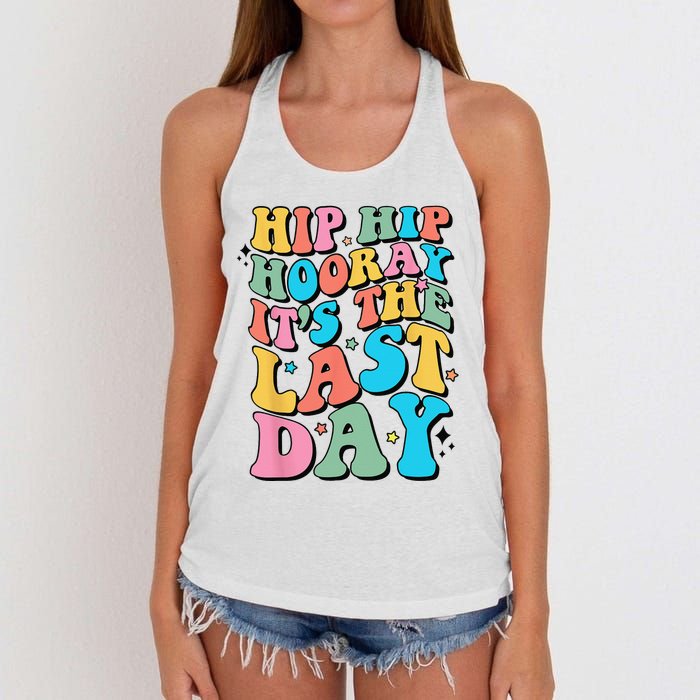 Last Day of School Hello Summer Teacher Women's Knotted Racerback Tank