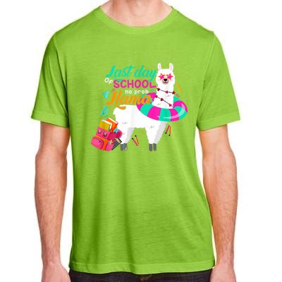 Last Day Of School Teachers Summer With No Prob Llama Adult ChromaSoft Performance T-Shirt