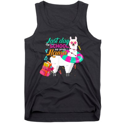 Last Day Of School Teachers Summer With No Prob Llama Tank Top