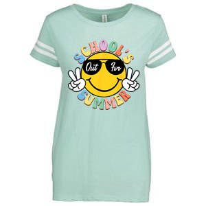 Last Day Of School Graduation Groovy Schools Out For Summer Enza Ladies Jersey Football T-Shirt