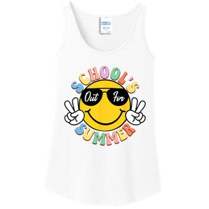 Last Day Of School Graduation Groovy Schools Out For Summer Ladies Essential Tank