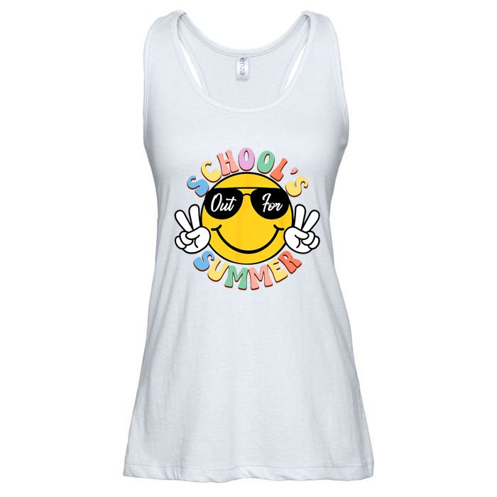 Last Day Of School Graduation Groovy Schools Out For Summer Ladies Essential Flowy Tank