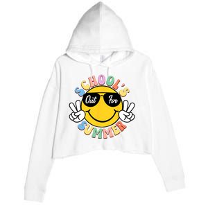 Last Day Of School Graduation Groovy Schools Out For Summer Crop Fleece Hoodie