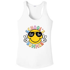 Last Day Of School Graduation Groovy Schools Out For Summer Ladies PosiCharge Competitor Racerback Tank