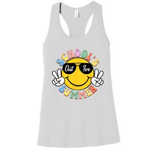 Last Day Of School Graduation Groovy Schools Out For Summer Women's Racerback Tank