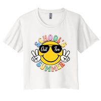 Last Day Of School Graduation Groovy Schools Out For Summer Women's Crop Top Tee