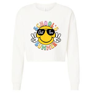 Last Day Of School Graduation Groovy Schools Out For Summer Cropped Pullover Crew