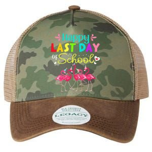 Last Day Of School Flamingo Kindergarten funny Teacher Legacy Tie Dye Trucker Hat