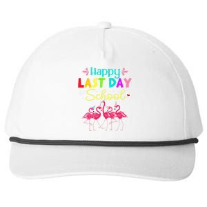 Last Day Of School Flamingo Kindergarten funny Teacher Snapback Five-Panel Rope Hat