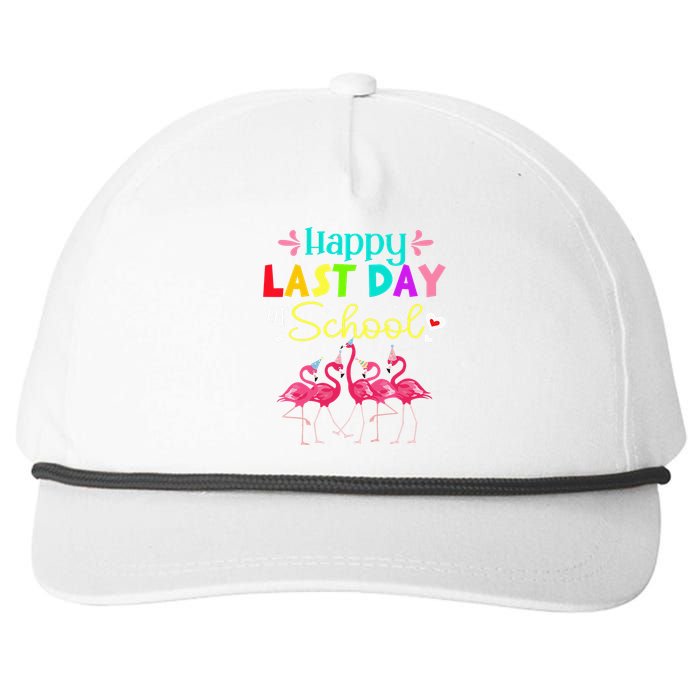 Last Day Of School Flamingo Kindergarten funny Teacher Snapback Five-Panel Rope Hat