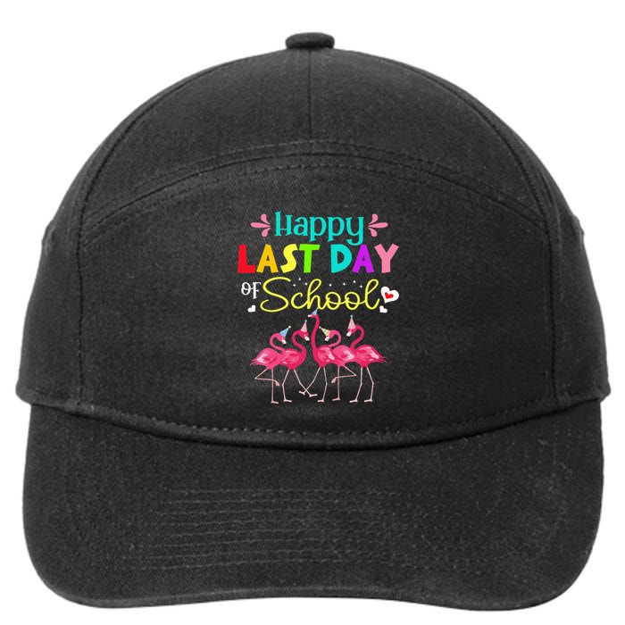 Last Day Of School Flamingo Kindergarten funny Teacher 7-Panel Snapback Hat