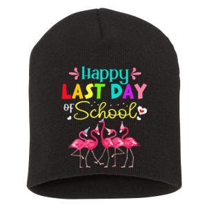 Last Day Of School Flamingo Kindergarten funny Teacher Short Acrylic Beanie