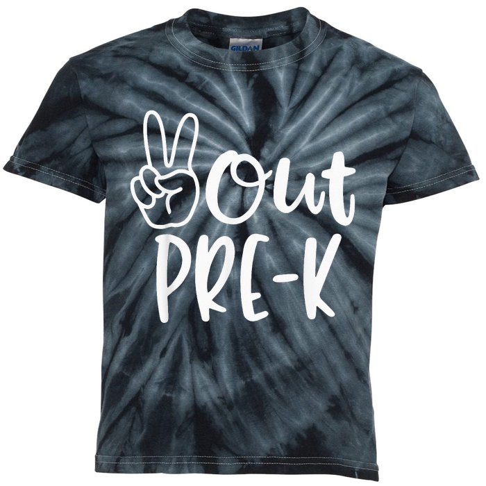 Last Day of School Peace Out PreSchool funny Pre-K Teacher Kids Tie-Dye T-Shirt