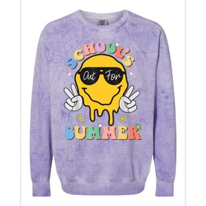 Last Day Of School Schools Out For Summer Teacher Colorblast Crewneck Sweatshirt