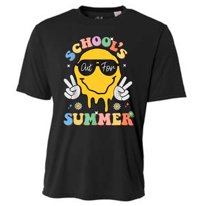 Last Day Of School Schools Out For Summer Teacher Cooling Performance Crew T-Shirt