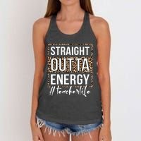 Last Day Of School Gift Straight Outta Energy Teacher Life Women's Knotted Racerback Tank