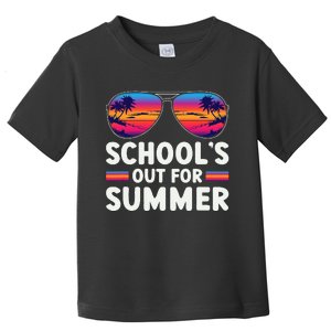 Last Day Of School Retro Schools Out For Summer Teacher Toddler T-Shirt