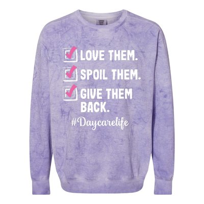 Love Daycare Provider Childcare Teacher Appreciation Colorblast Crewneck Sweatshirt