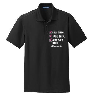 Love Daycare Provider Childcare Teacher Appreciation Dry Zone Grid Polo