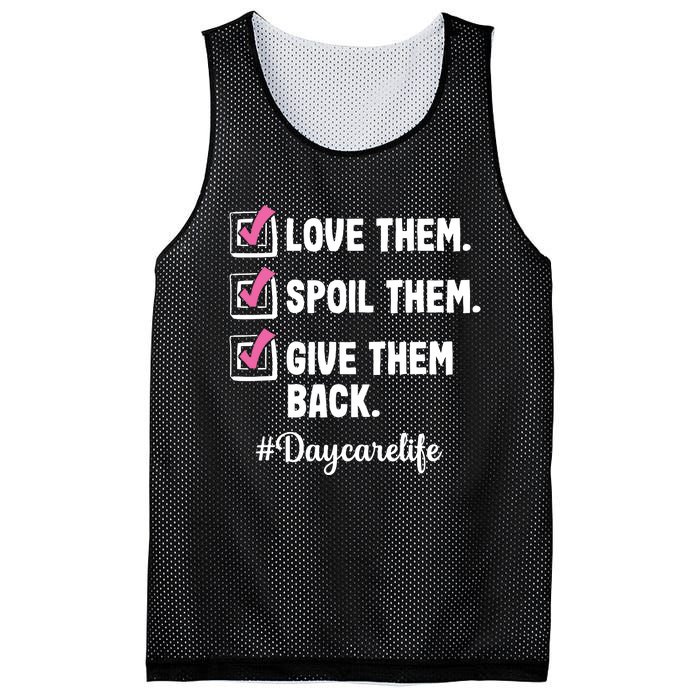 Love Daycare Provider Childcare Teacher Appreciation Mesh Reversible Basketball Jersey Tank