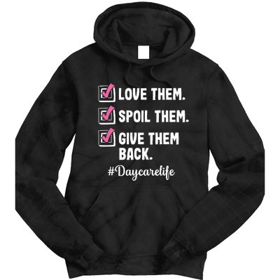 Love Daycare Provider Childcare Teacher Appreciation Tie Dye Hoodie