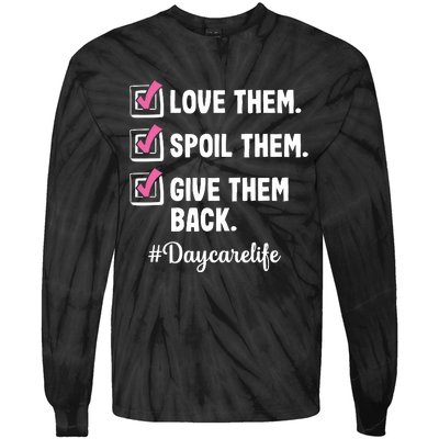 Love Daycare Provider Childcare Teacher Appreciation Tie-Dye Long Sleeve Shirt