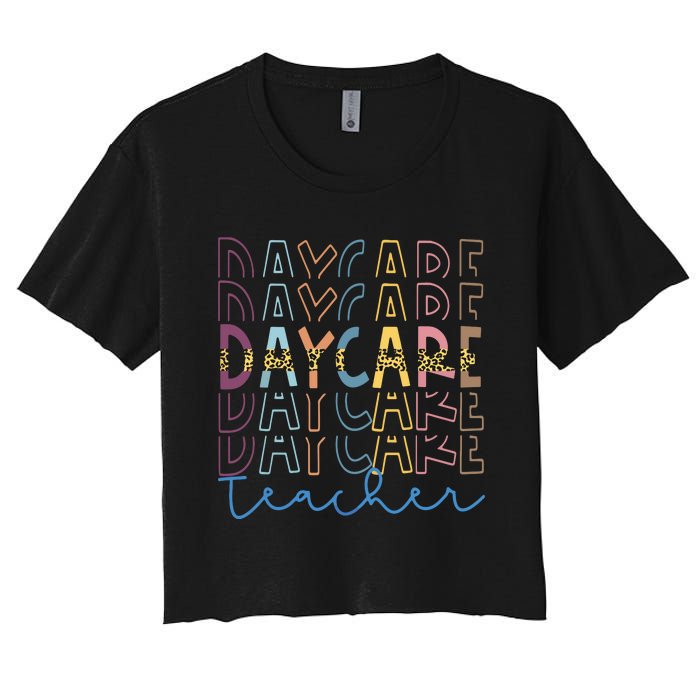 Love Daycare Provider Childcare Teacher Appreciation Gifts Women's Crop Top Tee