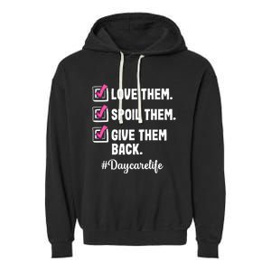 Love Daycare Provider Care Teacher Appreciation Great Gift Garment-Dyed Fleece Hoodie