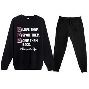 Love Daycare Provider Care Teacher Appreciation Great Gift Premium Crewneck Sweatsuit Set