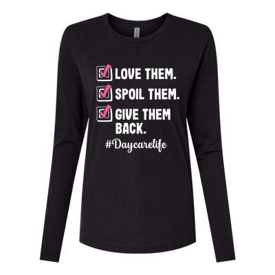 Love Daycare Provider Care Teacher Appreciation Gift Womens Cotton Relaxed Long Sleeve T-Shirt