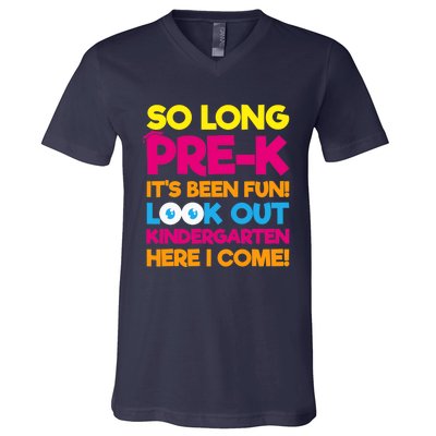 Last Day Pre-K Kindergarten Here I Come Graduation V-Neck T-Shirt