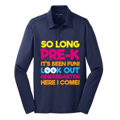 Last Day Pre-K Kindergarten Here I Come Graduation Silk Touch Performance Long Sleeve Polo