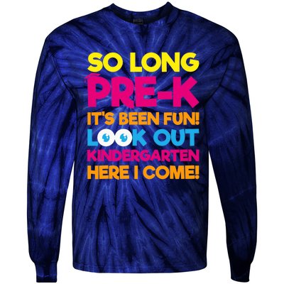 Last Day Pre-K Kindergarten Here I Come Graduation Tie-Dye Long Sleeve Shirt