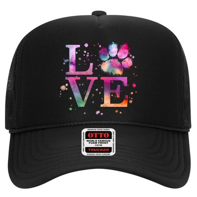 Love Dog Paw Print Colorful National Animal Shelter Week Gift Trucker Hat