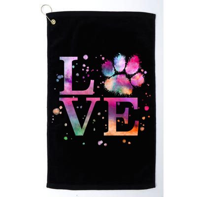 Love Dog Paw Print Colorful National Animal Shelter Week Gift Golf Towel