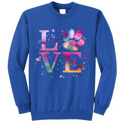 Love Dog Paw Print Colorful National Animal Shelter Week Gift Sweatshirt