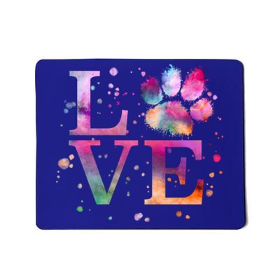 Love Dog Paw Print Colorful National Animal Shelter Week Gift Mousepad