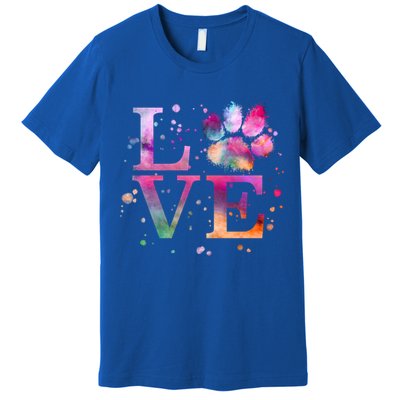 Love Dog Paw Print Colorful National Animal Shelter Week Gift Premium T-Shirt