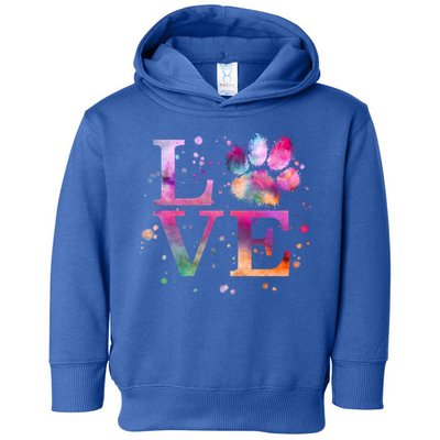Love Dog Paw Print Colorful National Animal Shelter Week Gift Toddler Hoodie