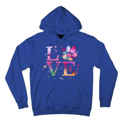 Love Dog Paw Print Colorful National Animal Shelter Week Gift Tall Hoodie