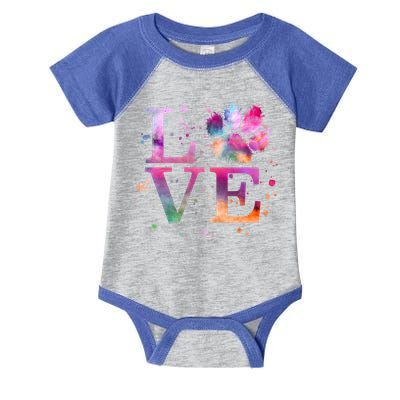 Love Dog Paw Print Colorful National Animal Shelter Week Gift Infant Baby Jersey Bodysuit