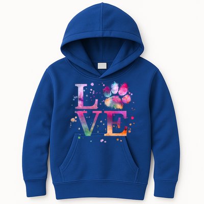 Love Dog Paw Print Colorful National Animal Shelter Week Gift Kids Hoodie