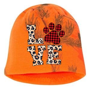 Love Dog Paw Buffalo Plaid Leopard Dog Lover Valentine's Day Gift Kati - Camo Knit Beanie