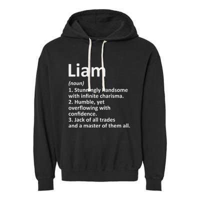 Liam Definition Personalized Name Funny Birthday Gift Idea Garment-Dyed Fleece Hoodie